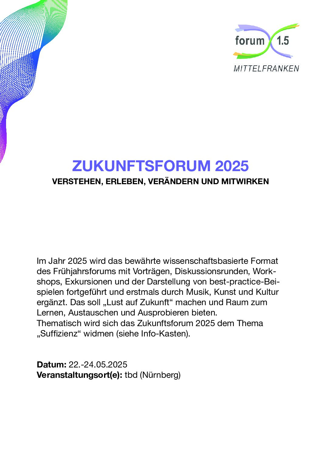 Zukunftsforum 2025 - Infoblatt